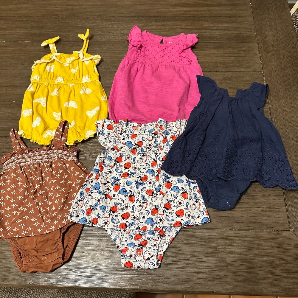 3 month Carters Colorful Baby Romper Set